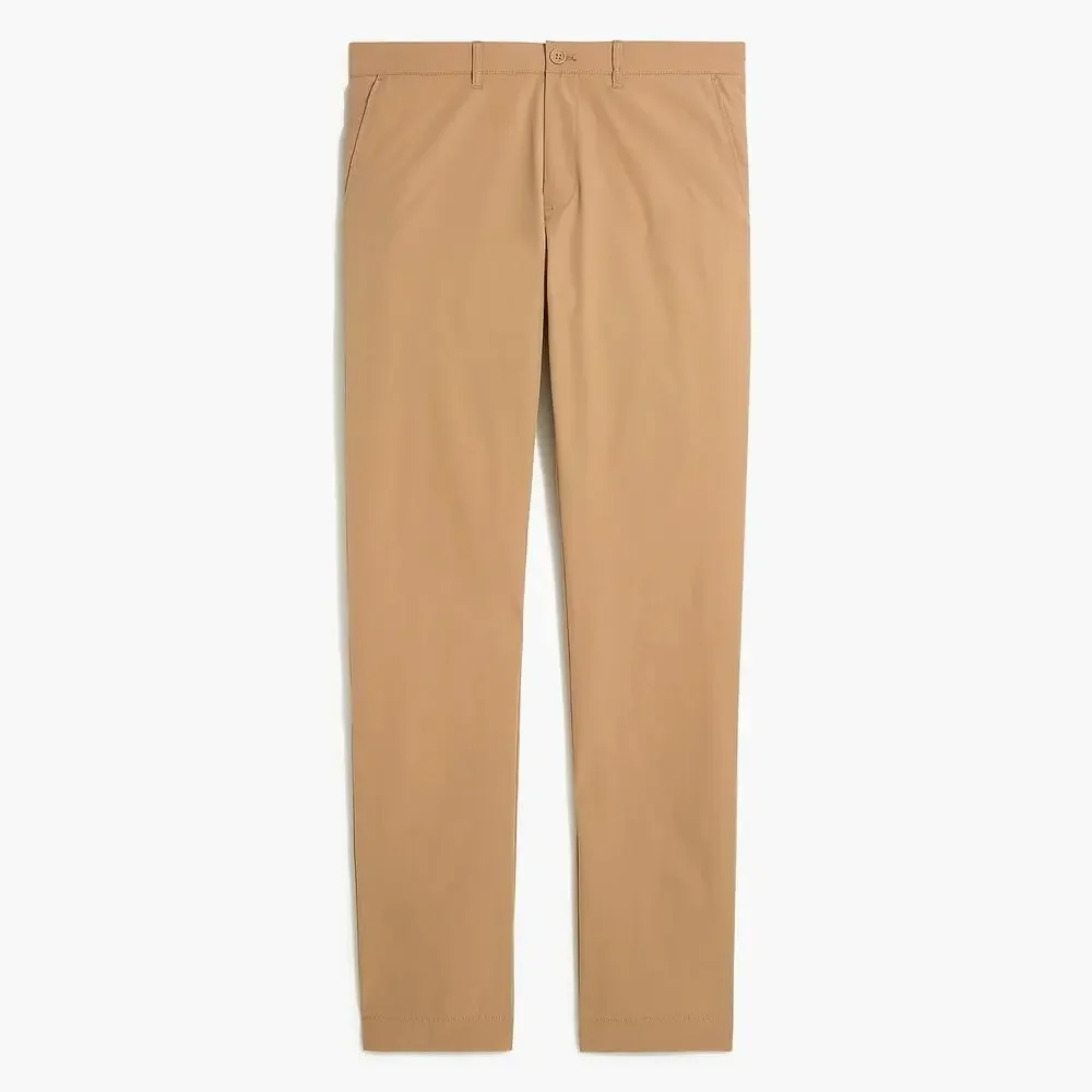 J. CREW Slim Fit Tech Chino Pants Dark Khaki Flex Zip Fly Mid Rise Men's 33X32